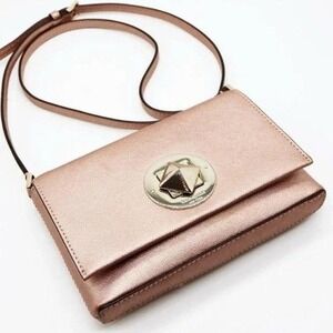 Kate-spade-Newbury Lane- Sally Saffiano Leather turnlock- rosegold crossbody